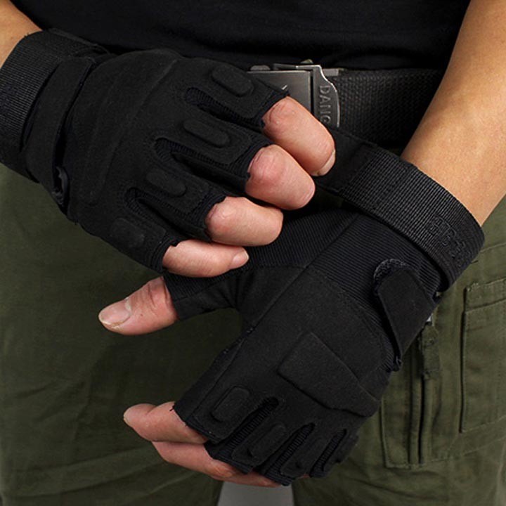Găng Tay Cụt Ngón Black Hawk Phong Cách PUPG - Găng Tay Bảo Hộ Xe Máy Cao Cấp Havana Store