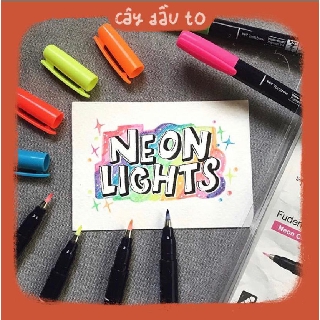 Bộ 6 Bút Luyện Chữ Thư Pháp Nhật Bản Fudenosuke Tone Màu Neon