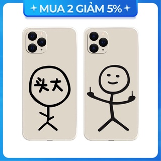 Ốp lưng cạnh vuông 5G/6S/7 Plus/8G/Xr/Xs/13/...viền bảo vệ camera hình Người que BST3