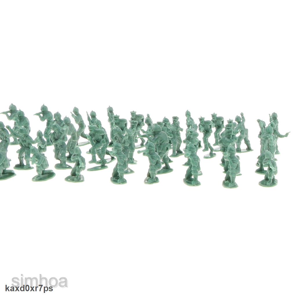 Hàng chính hãng Bộ 100 mô hình lính quân đội 2cm bằng nhựa sống động như thật