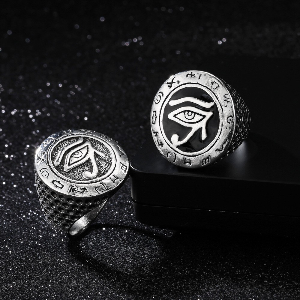 Nhẫn Bạc Thời Trang Nam Nhẫn Horus Eye Của Ai Cập Cổ Đại