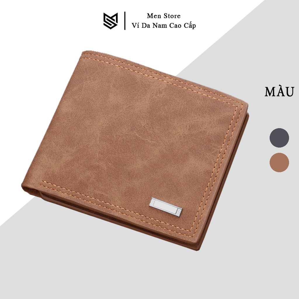 Ví nam cao cấp hàng xịn đẹp, Bóp ví nam da PU dáng ngang thời trang ngăn đựng thẻ rộng rãi - V623