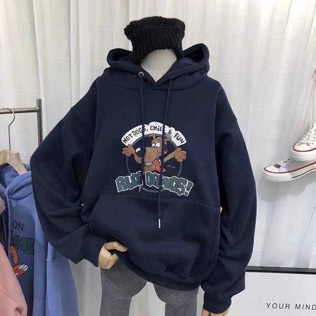 Áo hoodie vải nỉ lót bông dày dặn Chili