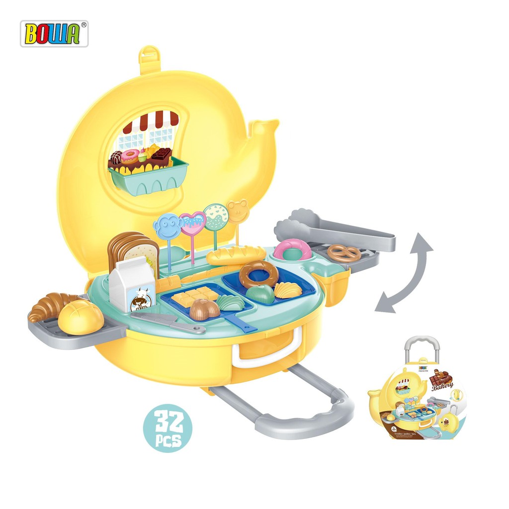 Bộ đồ chơi nhập vai BOWA 8769- Vali bánh kẹo hình con voi 32 món