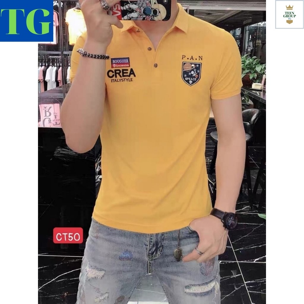 Áo thun nam nhiều màu logo pan  trẻ trung áo polo nam TENJI  đi làm đi chơi đều được CT60TJ 6 (44 - 73kg)