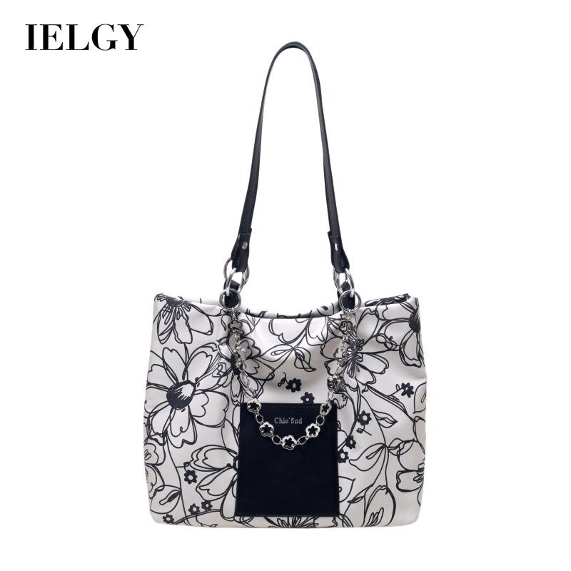 Túi Xách Vải canvas Cỡ Lớn Phối Dây Xích Đeo Vai Cá Tính Cho Nữ