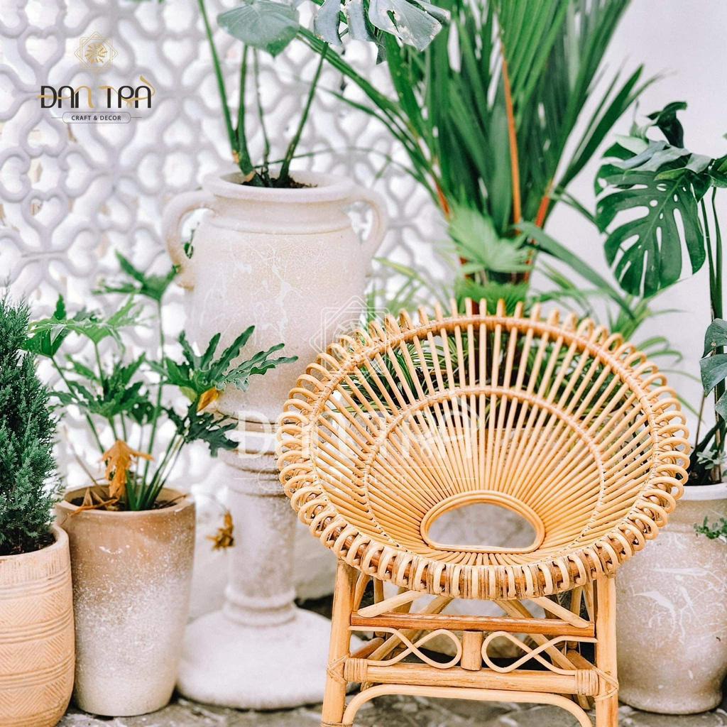 Ghế mây sen, ghế mây tròn cao cấp size 80cmx80cmx85cm, ghế mây thư giãn đọc sách decor quán, ghế mây đẹp Mây tre Đan Trà