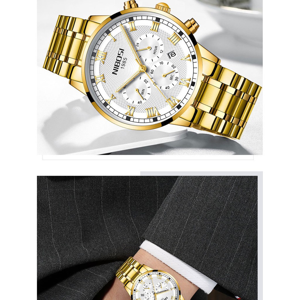 ĐỒNG HỒ NAM NIBOSI 2339 DÂY THÉP CAO CẤP , THIẾT KẾ MỚI 2018 Bán lẻ giá sỉ