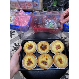 48 - 50 cái hộp nhựa đựng 6 cái bánh tart trứng hoặc tart hoa quả