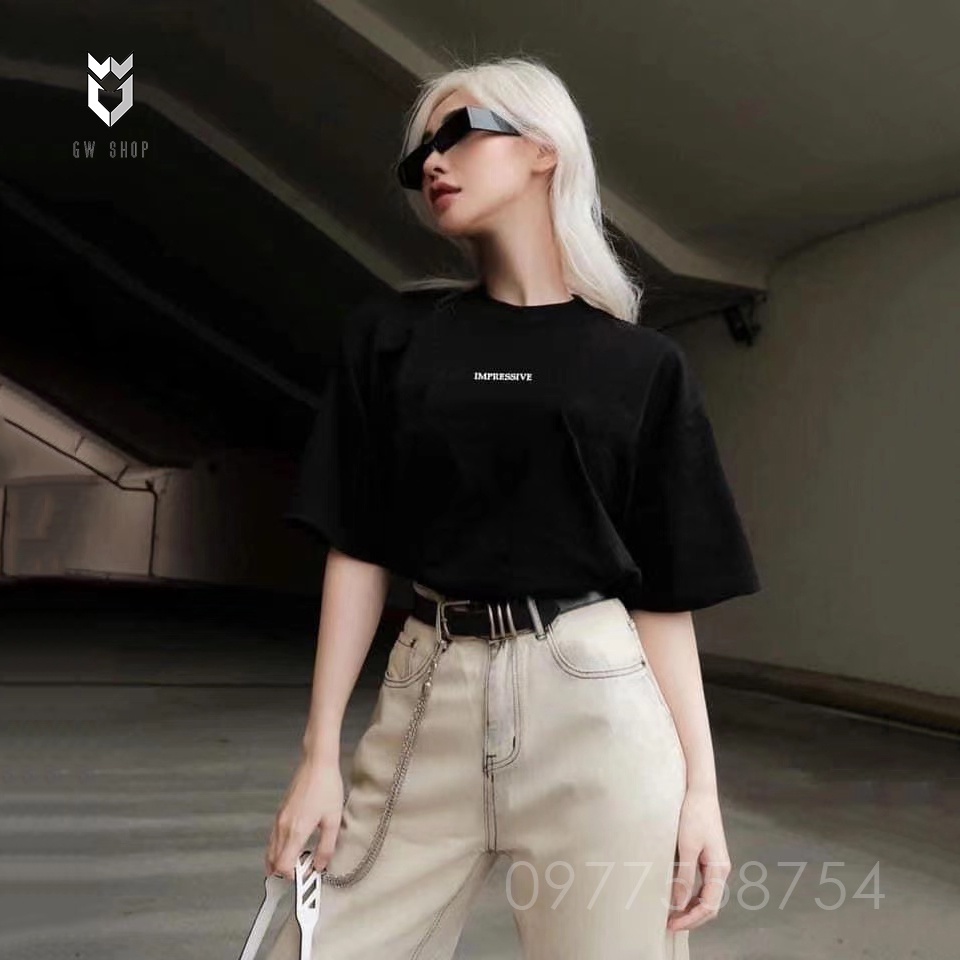 Áo thun Unisex Cotton hàn quốc Impressive , áo phông nam nữ tay lỡ form rộng - GW Shop