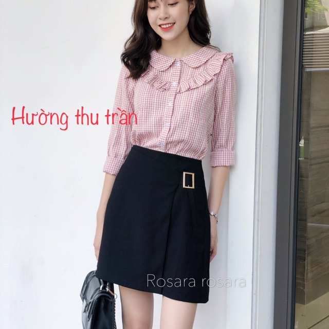 Chân váy chữ a dáng ngắn phối tà che bụng