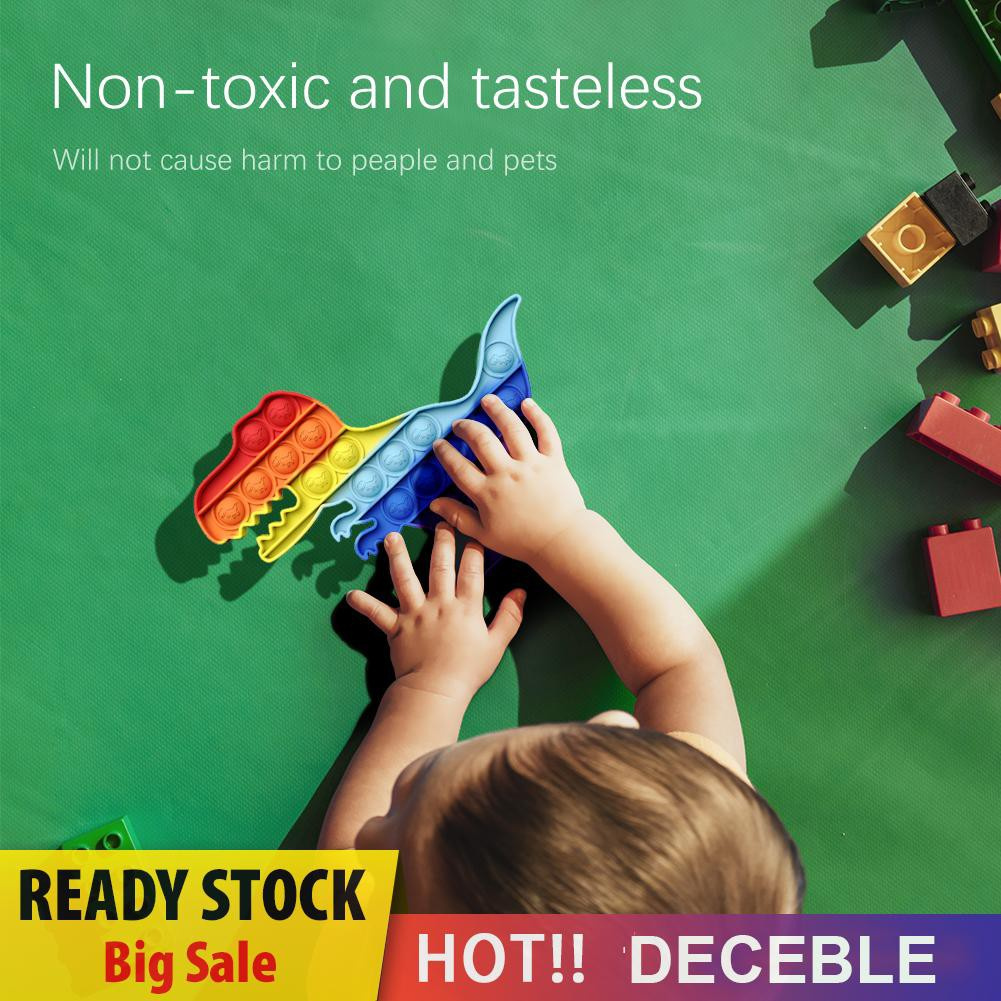 Pop It Fidget Đồ chơi Silicone Rainbow Dinosaur Push Bubble Sensory Đồ chơi Fidget Anti Stress Đồ chơis