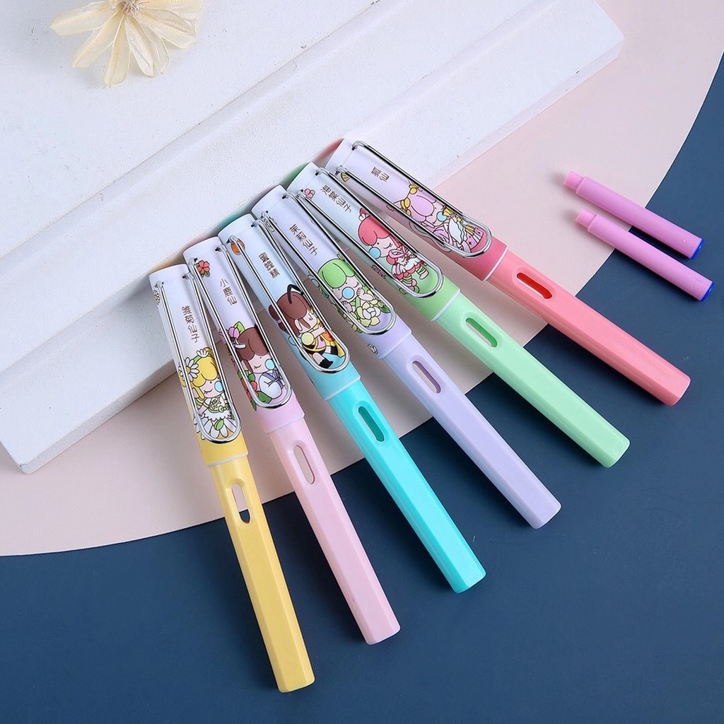 BÚT LUYỆN CHỮ ĐẸP CÓ ĐẦU TẨY /  HỘP 30 ỐNG  MỰC VIẾT PINK NHẬT BẢN 025 ( MỰC XÓA ĐƯỢC)