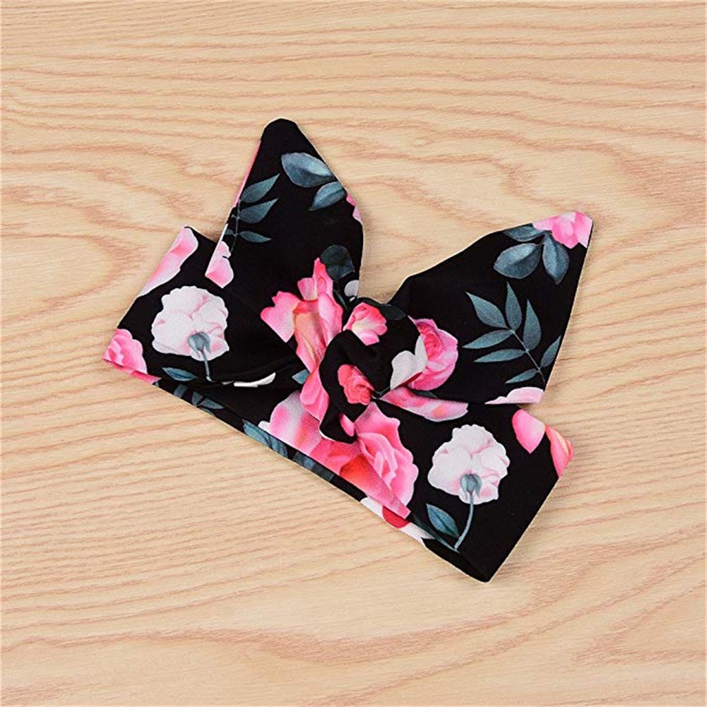 Mikrdoo Bộ áo thun không tay + Quần ngắn + Băng đô nơ dễ thương cho bé gái