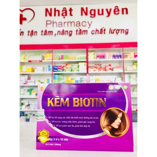 Kẽm biotin bổ sung các chất nuôi dưỡng tóc, kích thích và hạn chế gãy rọng tóc, hỗ trợ giảm sạm da