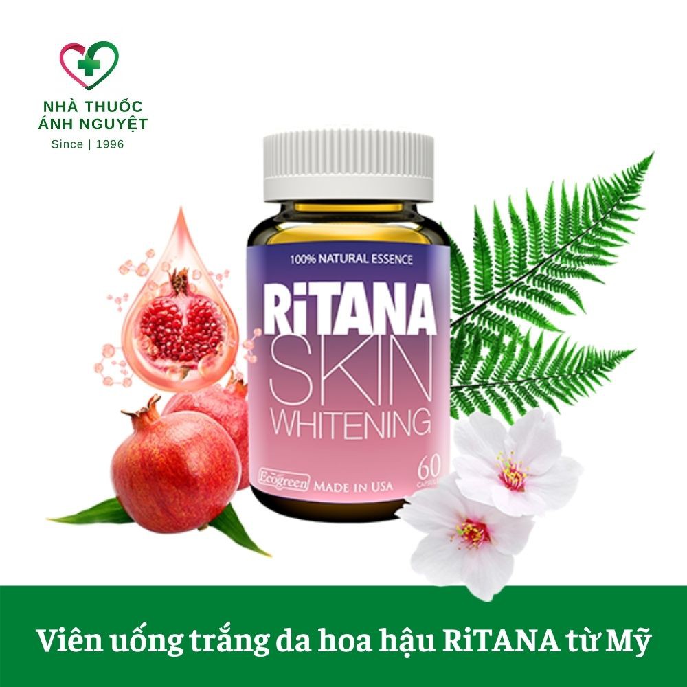 [Chính hãng + Quà tặng] Viên uống trắng da RiTANA 60 Viên từ Mỹ | Mua 2 tặng 1