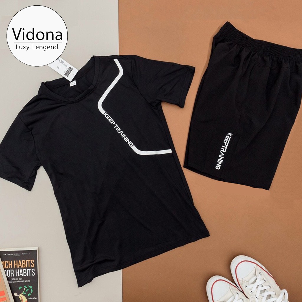 BỘ THỂ THAO, QUẦN ÁO THỂ THAO NAM ÁO VẢI THUN LẠNH 4 CHIỀU QUẦN VẢI DÙ KEEPTRAINING | BigBuy360 - bigbuy360.vn