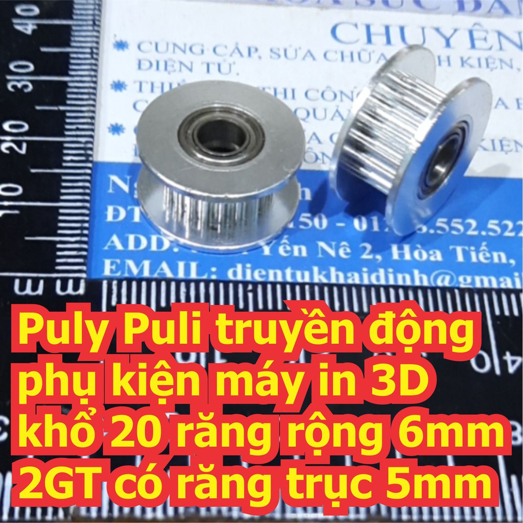 Puly Puli truyền động phụ kiện máy in 3D khổ 20 răng rộng 6mm 2GT có răng trục 5mm kde7297