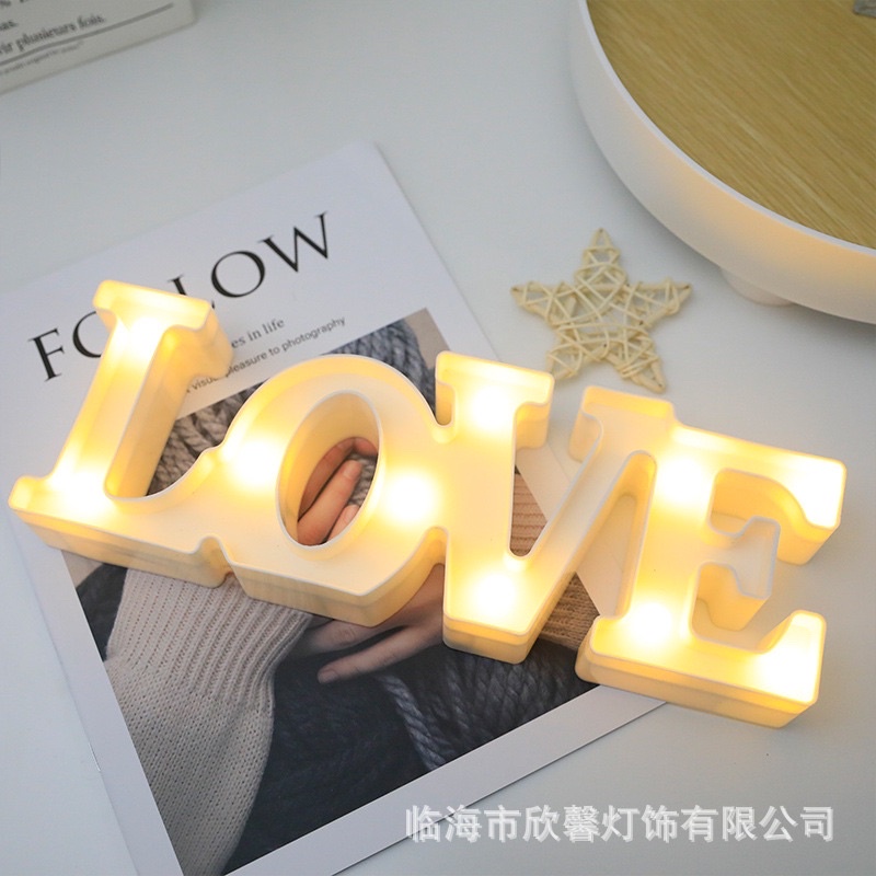 Đèn led LOVE decor, trang trí tiệc