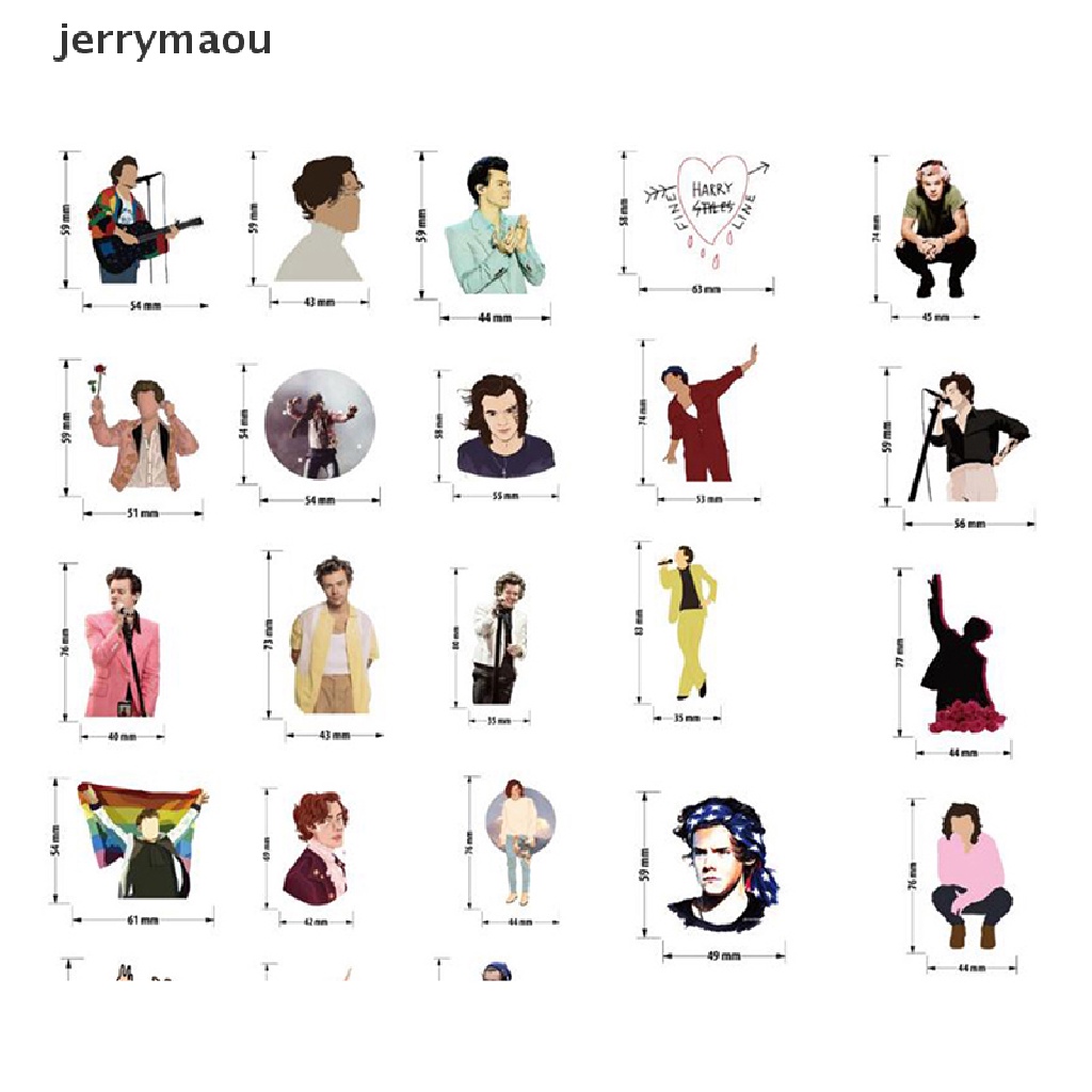 Bộ 50 Sticker Ca Sĩ Harry Edward Trang Trí Xe Đạp Laptop