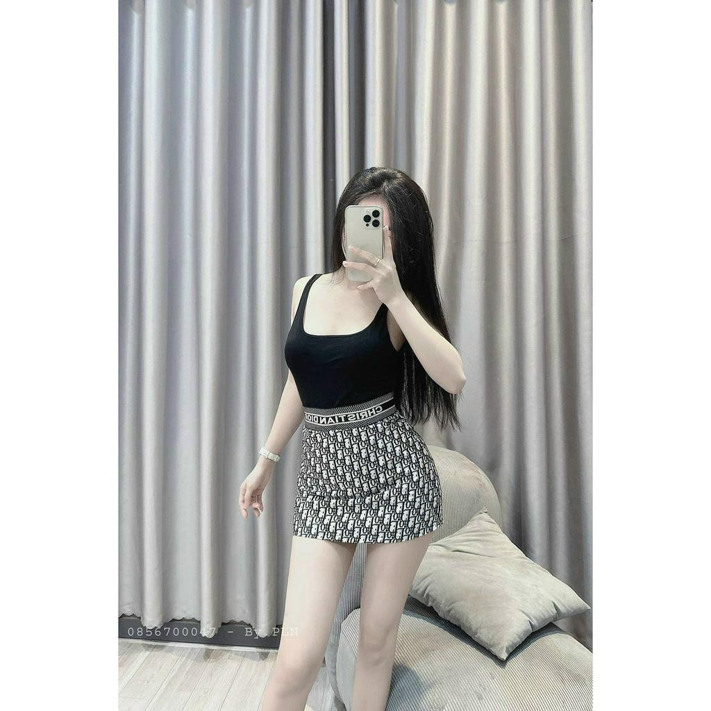 Set chân váy dáng mini ôm body sexy mix áo 2 dây sang chảnh, quyến dũ phù hợp đi chơi, dạo phố
