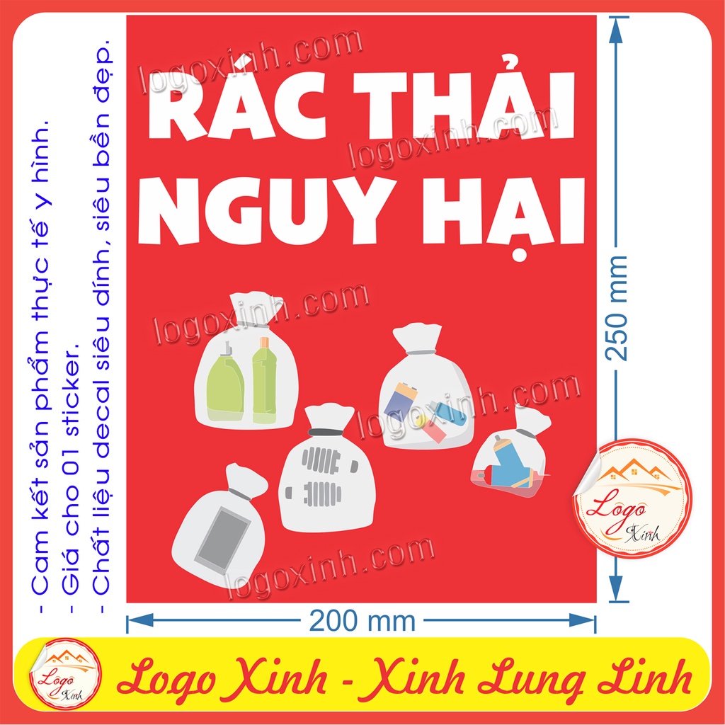LOGO TEM STICKER BẢNG PHÂN LOẠI CHẤT THẢI, PHÂN LOẠI RÁC THẢI ĐỂ BẢO VỆ MÔI TRƯỜNG, PHÂN LOẠI VÀ TÁI CHẾ TÀI NGUYÊN RÁC