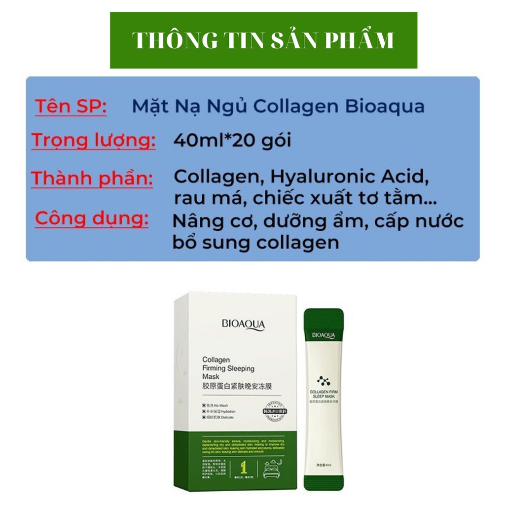 Mặt Nạ Ngủ Collagen Nâng Cơ Dưỡng Ẩm Nuôi Dưỡng Và Cấp Nước Chăm Sóc Da Mặt Nội Địa Chính Hãng