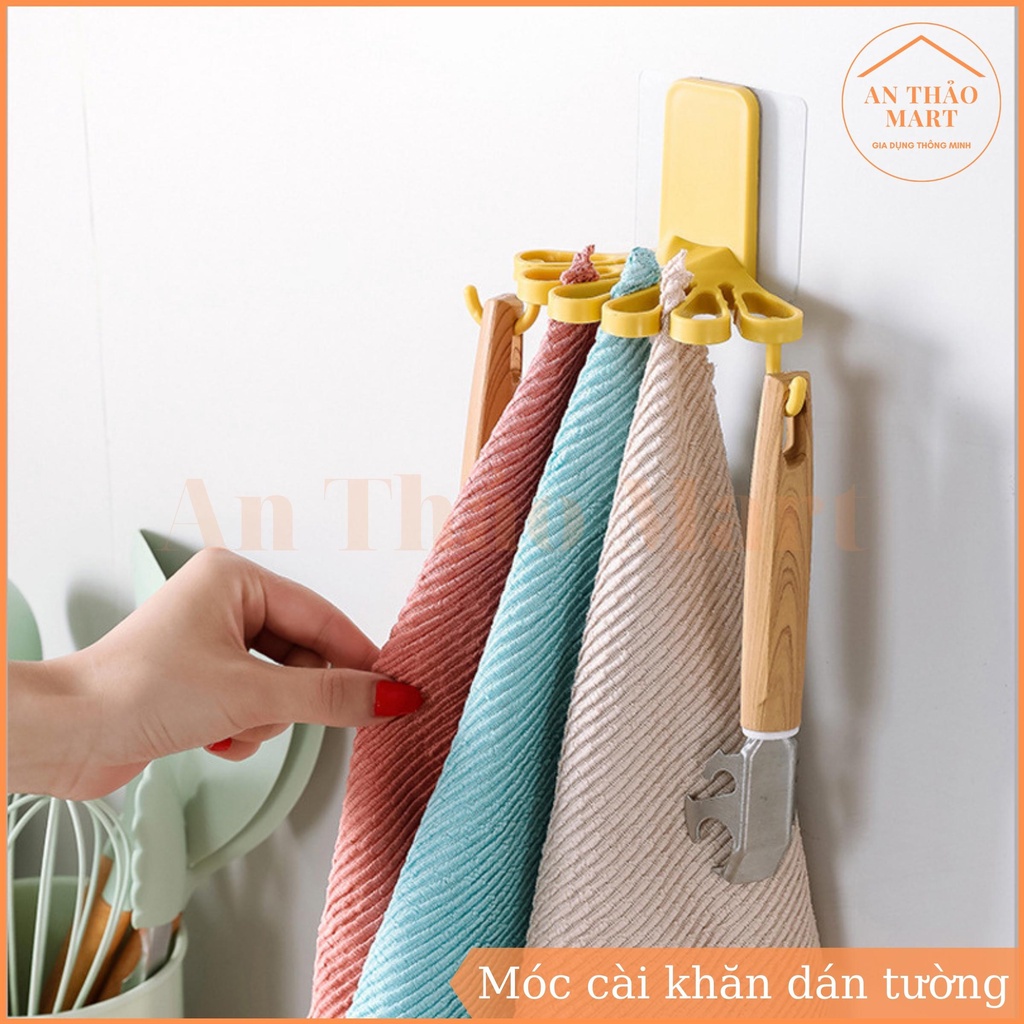 Móc Treo Khăn Đa Năng Dán Tường, Móc Cài Khăn Tắm Khăn Mặt Khăn Lau Bếp Tiện Lợi