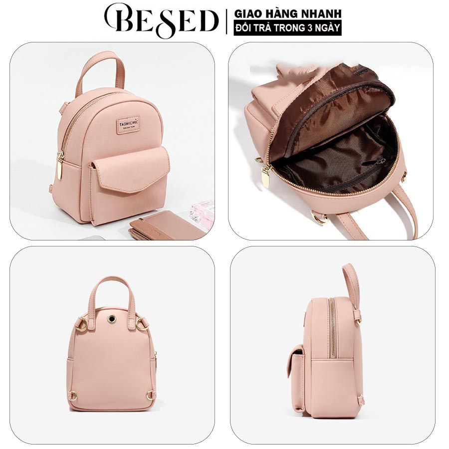 Balo mini nữ thời trang du lịch đi chơi giá rẻ sang chảnh dễ thương da mềm phong cách đi học xinh xắn cá tính BESED T037