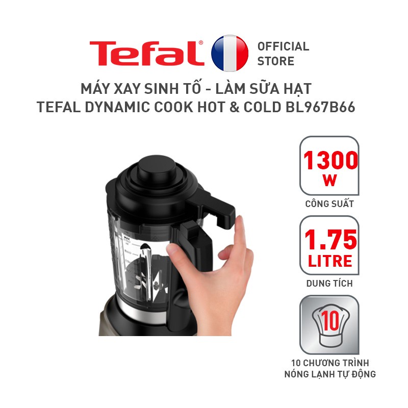 Máy Làm Sữa Hạt Và Máy Xay Sinh Tố Tefal BL967B66 -Dung Tích 1.75L-Công Suất 1300W - Bảo Hành Chính Hãng 02 Năm