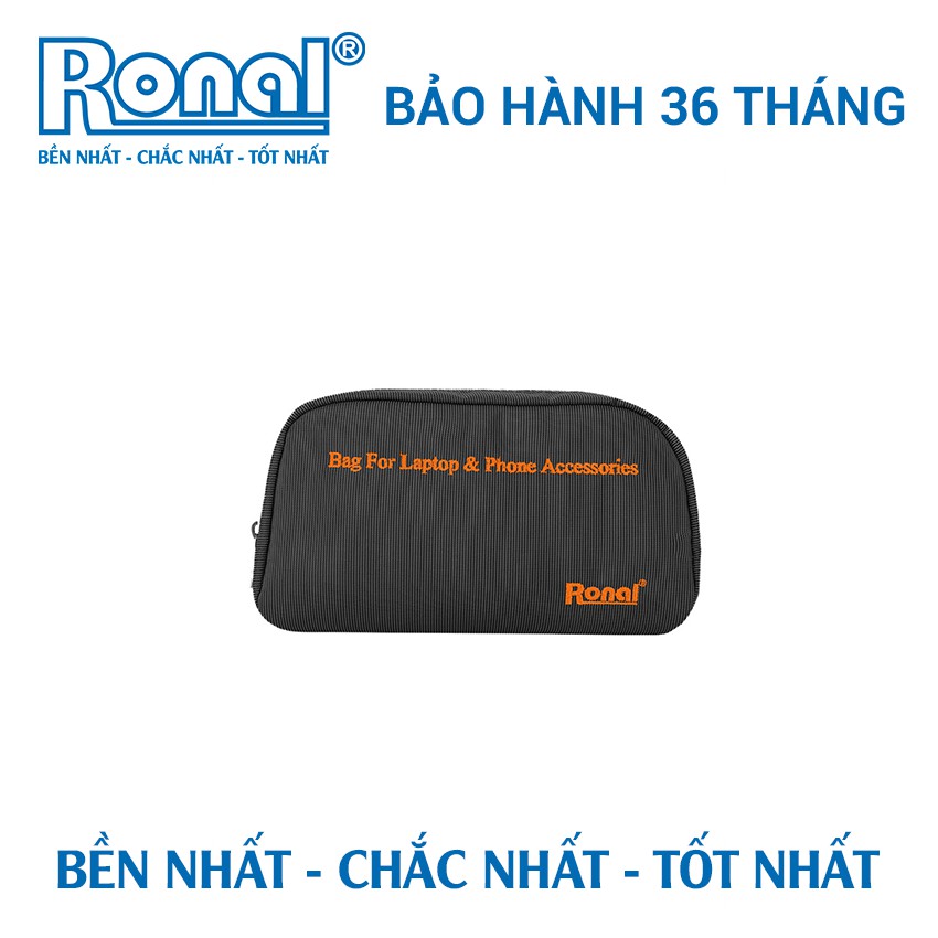 Túi phụ kiện Ronal - Đen cam