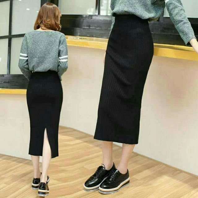 Chân váy len dài, xẻ sau sẵn 4 màu | BigBuy360 - bigbuy360.vn