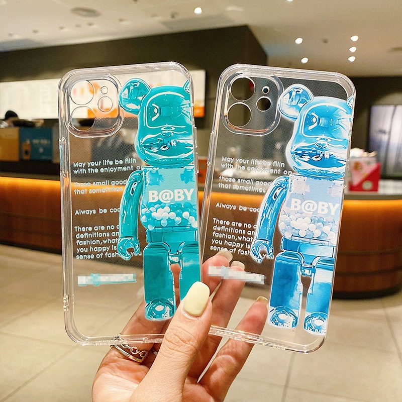 Ốp lưng iphone silicon chống sốc ốp iphone có bảo vệ camera 1 nửa gấu Be@rBrick 6/6plus/7plus/8/x/xsmax/12promax- W02