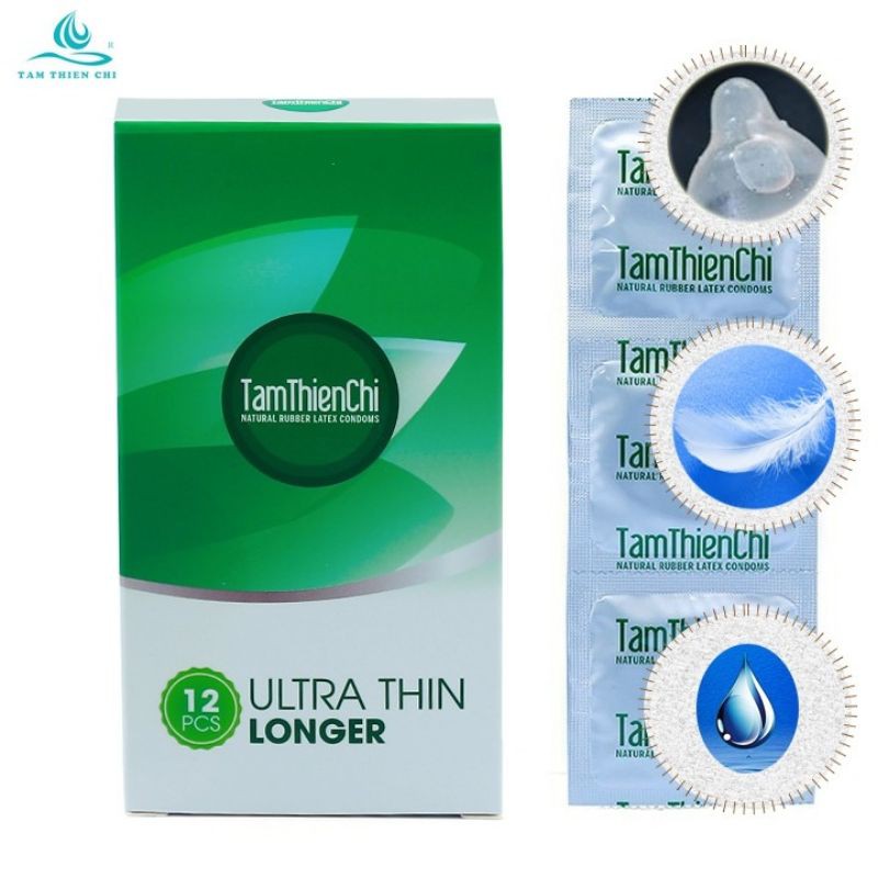 (12 CÁI) Bao cao su Ultra Thin Longer Tâm Thiện Chí