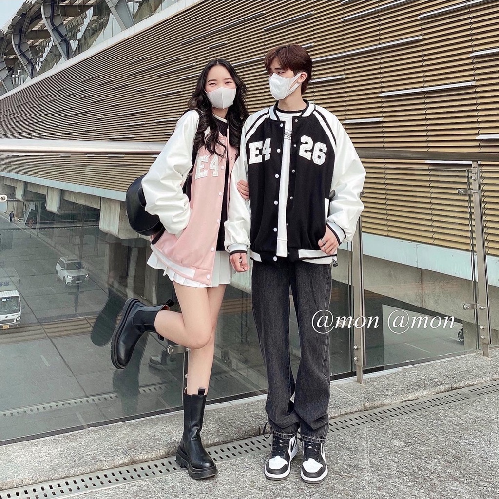 210777 Áo bomber dạ phối tay da nữ, áo khoác nữ thời trang ulzzang 2 màu freesize | BigBuy360 - bigbuy360.vn