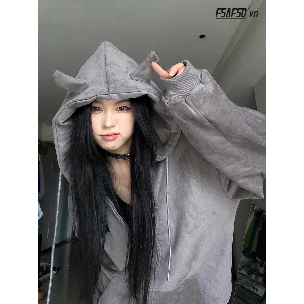 Áo Khoác Cardigan Dài Tay Dáng Rộng Phối Khóa Kéo Phong Cách Hàn Quốc Mới 2022 Cho Nữ Sinh