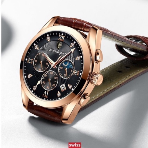 Đồng Hồ Nam Dây Da Cao Cấp HW POEDAGAR Chính Hãng Thiết Kế Sang Trọng Chống Thấm Nước HIWATCH | BigBuy360 - bigbuy360.vn