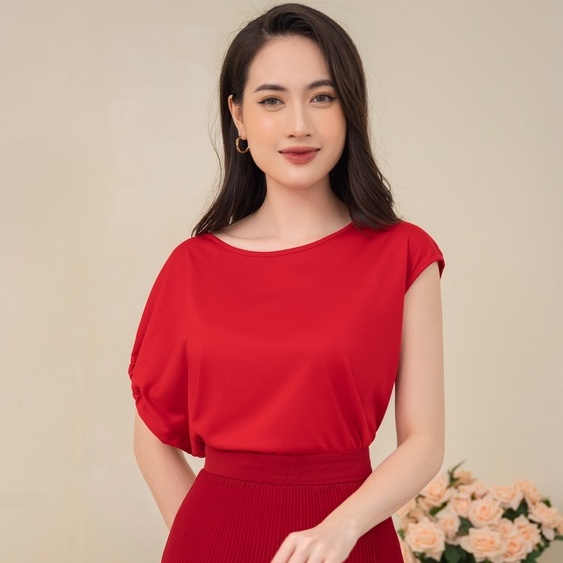 Áo t-shirt nữ cao cấp FORMAT tay lệch luồn ruy băng B933-631I