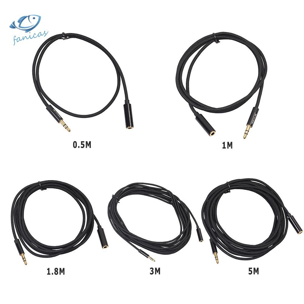 Cáp Nối Dài Tai Nghe Bện Dây Đầu Cắm 3.5mm Chất Lượng Cao