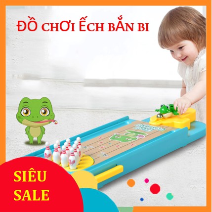 Đồ chơi ếch bắn bi 💥MẪU MỚI💥 FROG BOWLING cho bé từ 20 tháng tuổi trở lên_ kích thước 33 x3x 10,5 cm