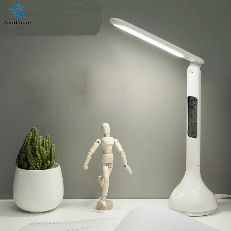 Đèn Led Để Bàn Bảo Vệ Mắt Tích Hợp Đồng Hồ Và Nhiệt Độ Tiện Dụng