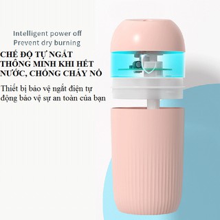 Máy xông tinh dầu phun sương mini [Sale Sốc ] tạo độ ẩm không khí có đèn led dùng làm đèn phòng ngủ dung tích 420ml