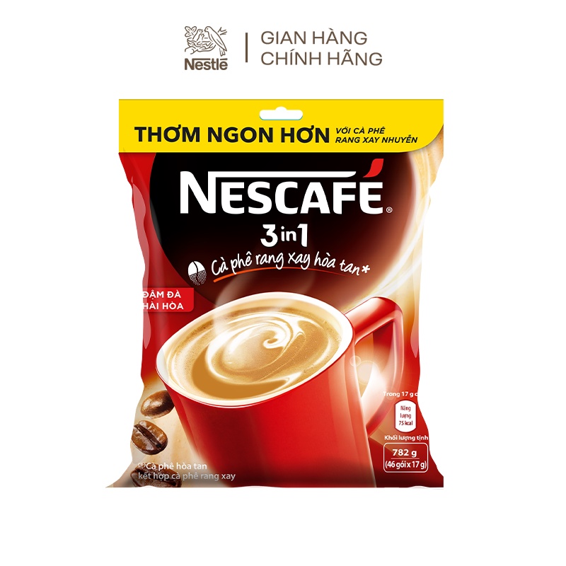 Combo 3 bịch nescafé 3in1 cà phê rang xay hòa tan đậm đà hài hòa bịch 46 - ảnh sản phẩm 2