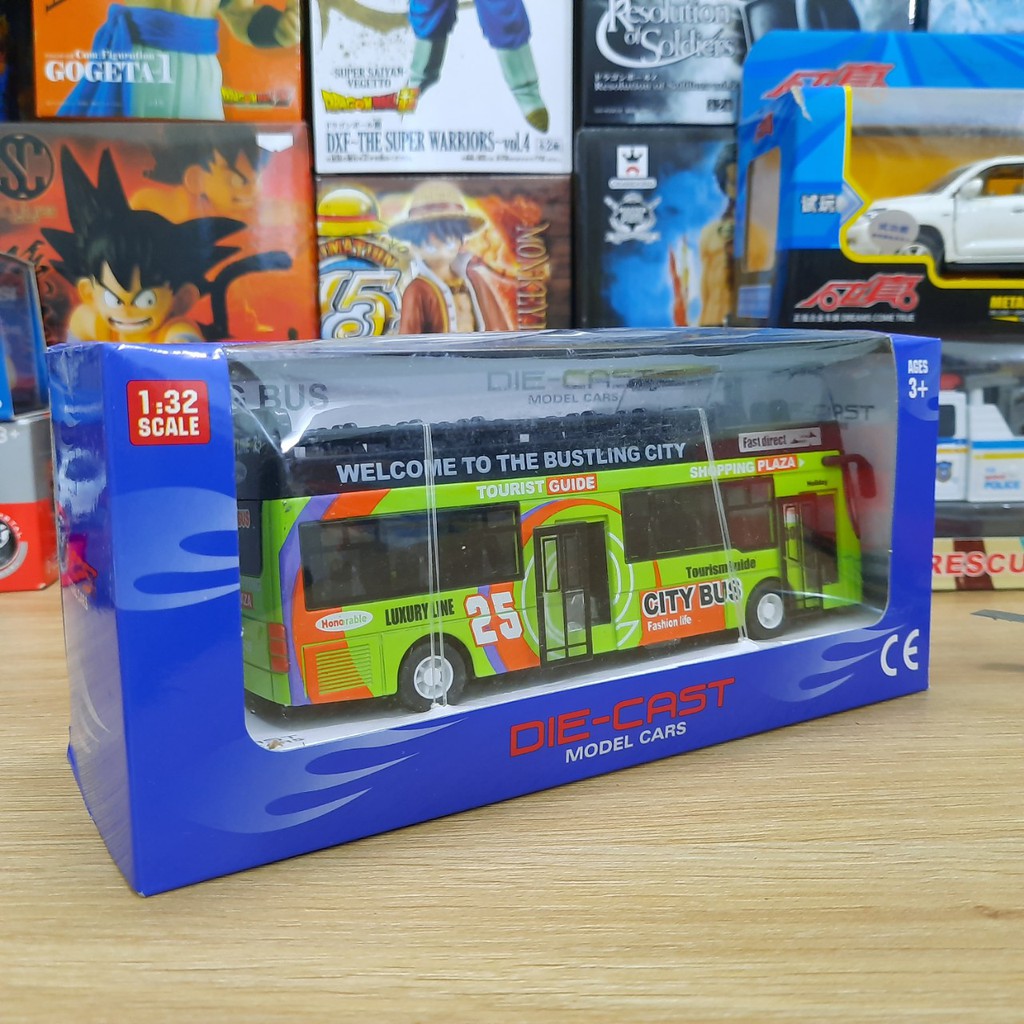 Đồ chơi ô tô Mô hình xe buýt bằng kim loại có âm thanh và đèn đồ chơi trẻ em