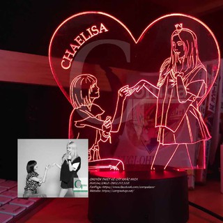 [ẢNH SHOP TỰ CHỤP] Đèn Ngủ BlackPink Lisa x Rose SBLP0301 16 màu tùy chỉnh COMPASHOP