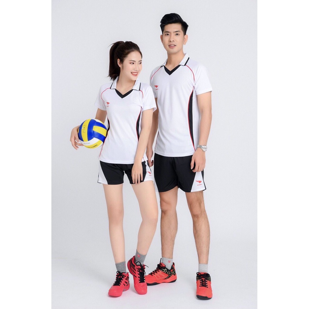 ÁO BÓNG CHUYỀN NAM NỮ HIWING MÀU TRẮNG CHÍNH HÃNG