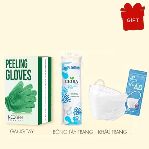 [HB Gift] Set QT Neogen: (bông ceiba 80m + KT Sur.Medic + Găng tay tẩy da chết)