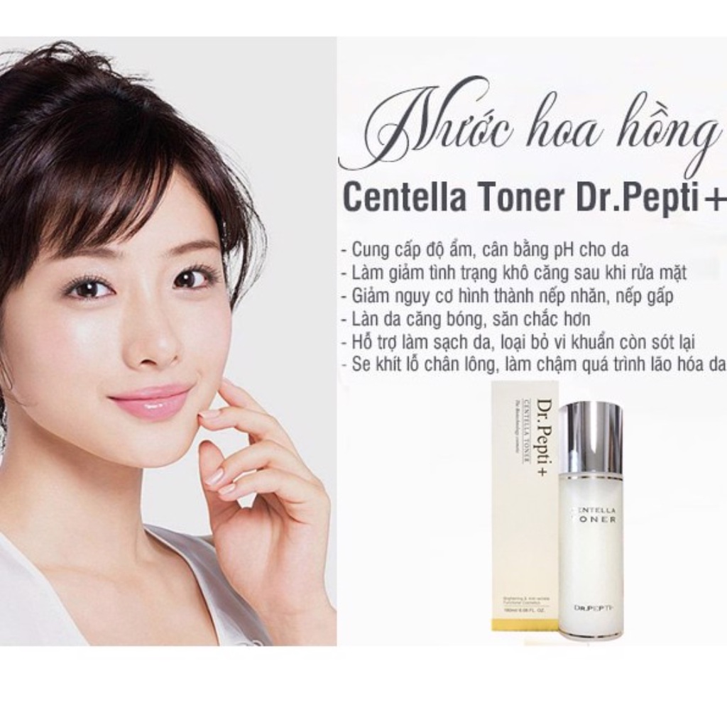 Toner Dưỡng Da Căng Bóng Dr.Pepti Centella, Nước Hoa Hồng Dưỡng Da Căng Bóng 180ml