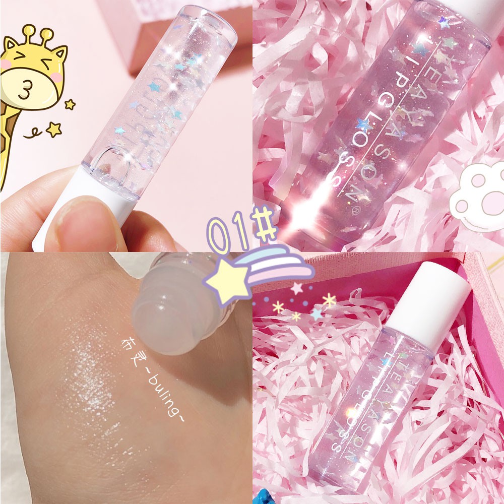 TEAYASON Cute Floral Print Liquid Lipgloss và Son dưỡng môi dạng lỏng dưỡng ẩm không màu trong suốt chất lượng cao | BigBuy360 - bigbuy360.vn