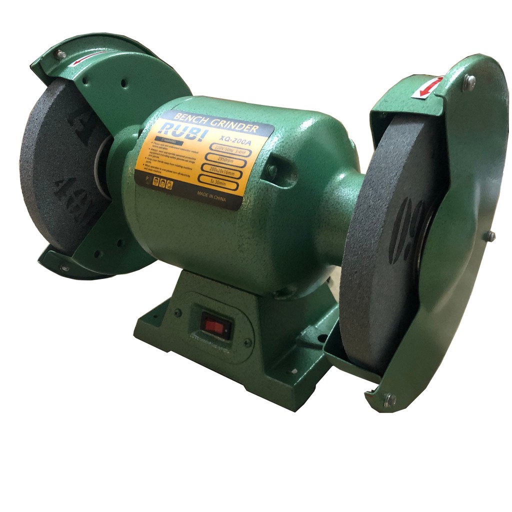 (100% dây đồng) Máy mài kim loại 2 đá RUBI 550W đá 200mm 3/4HP